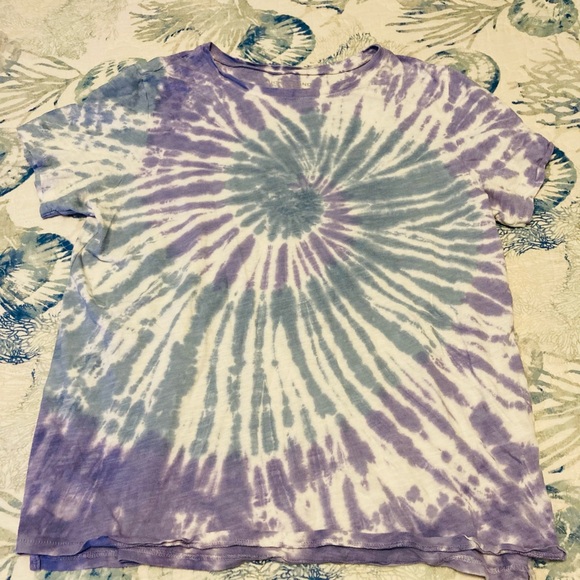 Purple and White Tie-Dye T-Shirt lucky brand tee size large - Picture 2 of 8